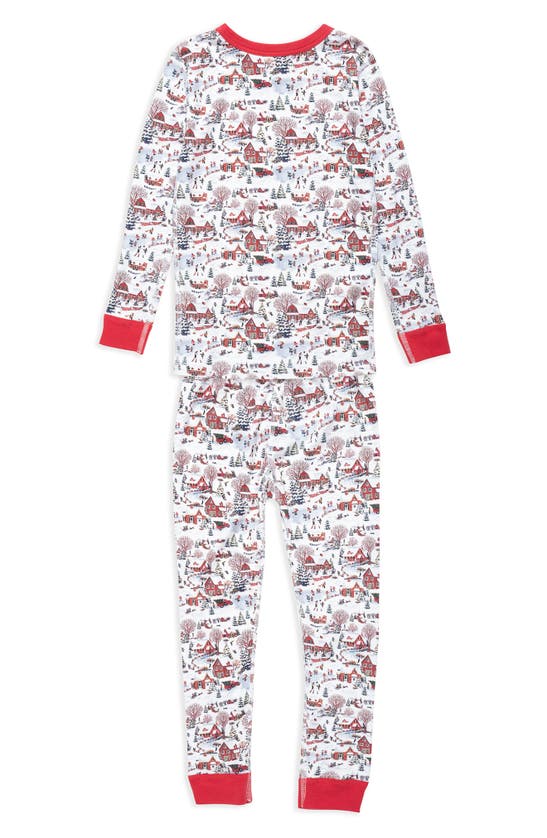 Pajamas For Peace Kids' Winter Wonderland Fitted Two-piece Cotton Pajamas In White