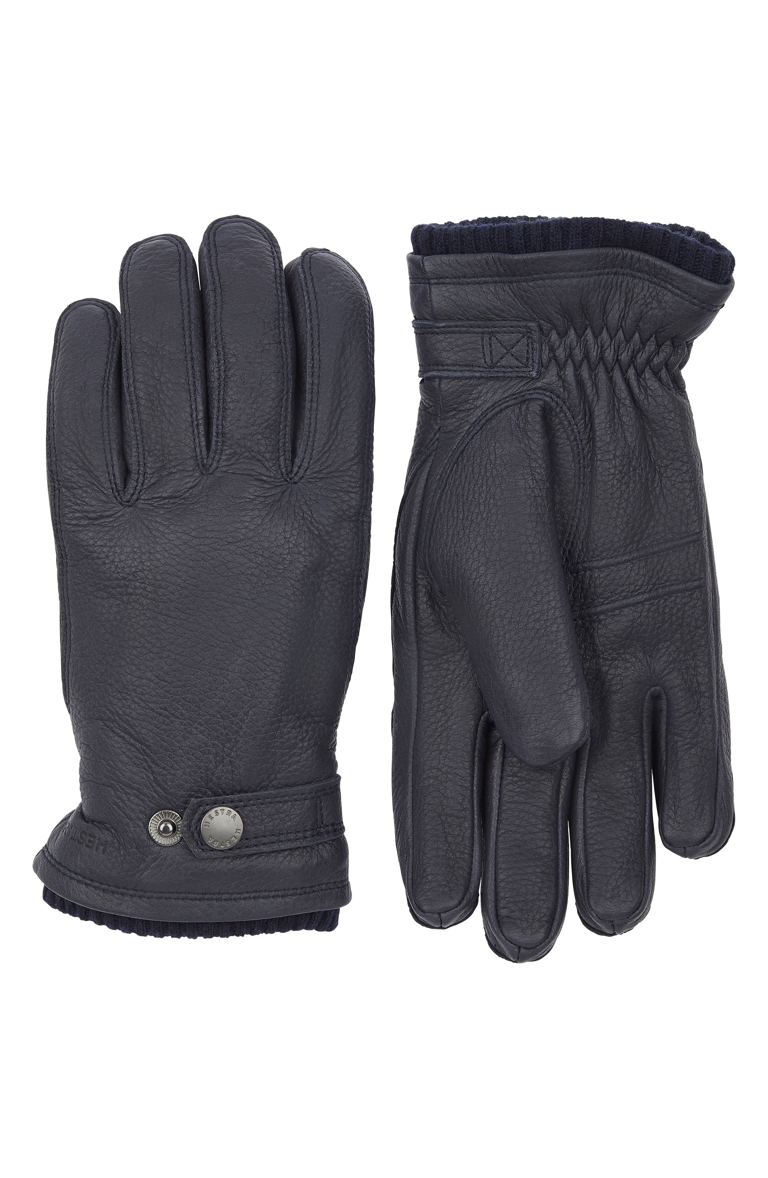 Hestra Utsjo Leather Gloves in Navy at Nordstrom