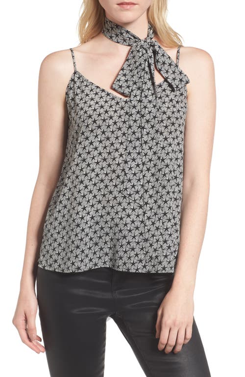 Shop Ag Lisette Silk Tank & Scarf In Starline True Black/ivory