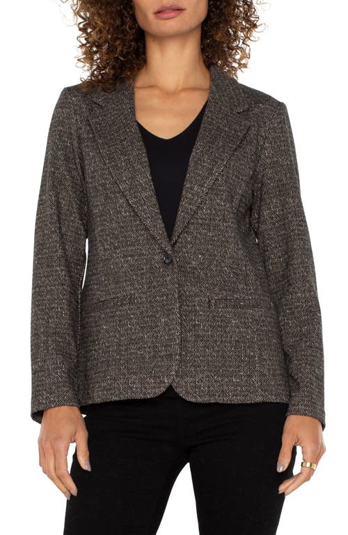 Shop Liverpool Fitted Knit Blazer In Black/tan Check