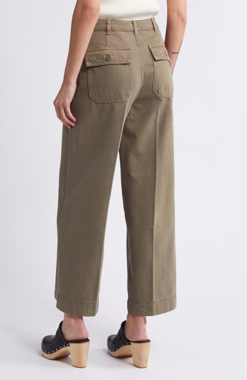 Shop Treasure & Bond Cotton Blend Twill Utility Pants In Olive Kalamata