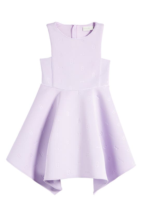 Shop Baker By Ted Baker Kids' Embossed Handkerchief Hem Scuba Dress In Purple