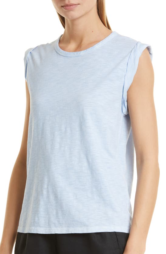 Shop Veronica Beard Dree Cotton Muscle T-shirt In Blue Mist
