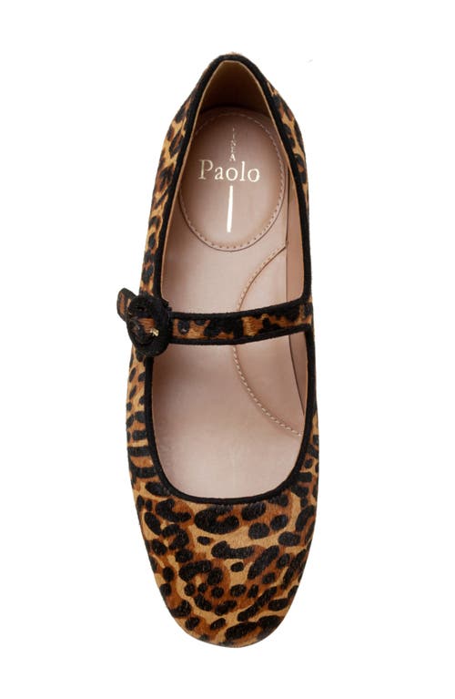 Linea Paolo Marley Leopard Print Genuine Calf Hair Flat In Cognac/ Black
