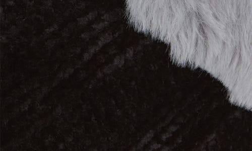 Floopi Chenille Faux Shearling Lined Slipper In Black