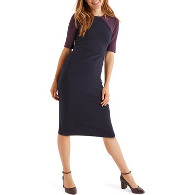 Boden Poppy Ottoman Sheath Dress, Blue