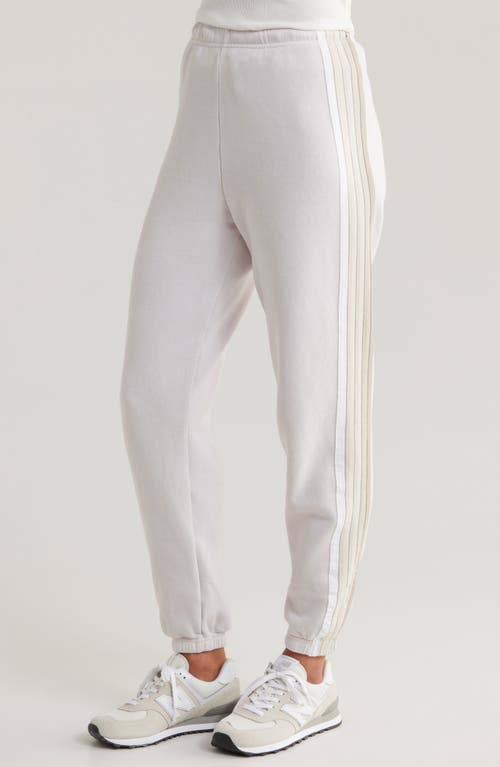 Shop Aviator Nation Stripe Sweatpants In Dove Grey/white Grey