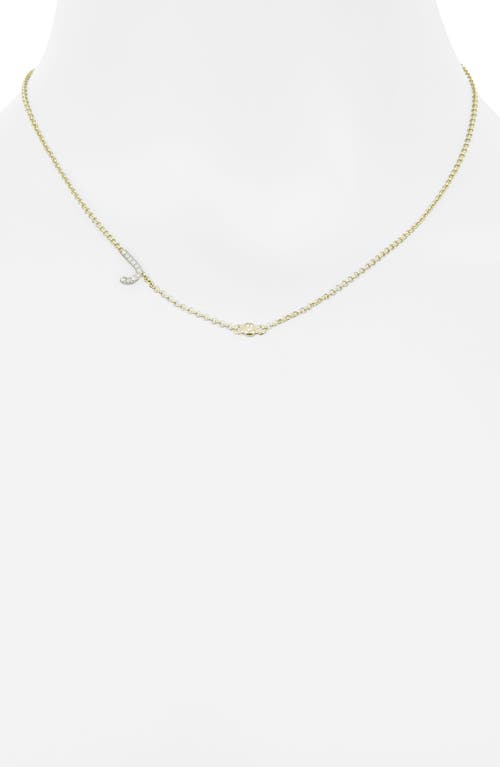 Meshmerise Bezel Diamond Initial Chain Necklace In Yellow-j