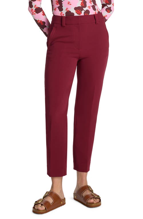 St. John Collection Stretch Cady Ankle Slim Pants Raspberry at Nordstrom,