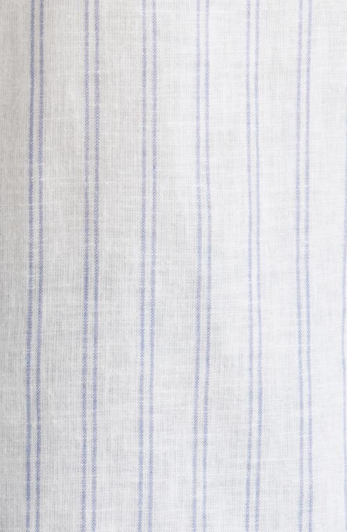 Shop Rails Regular Fit Carson Linen Blend Short Sleeve Button-up Shirt In Atwater Stripe Ivory