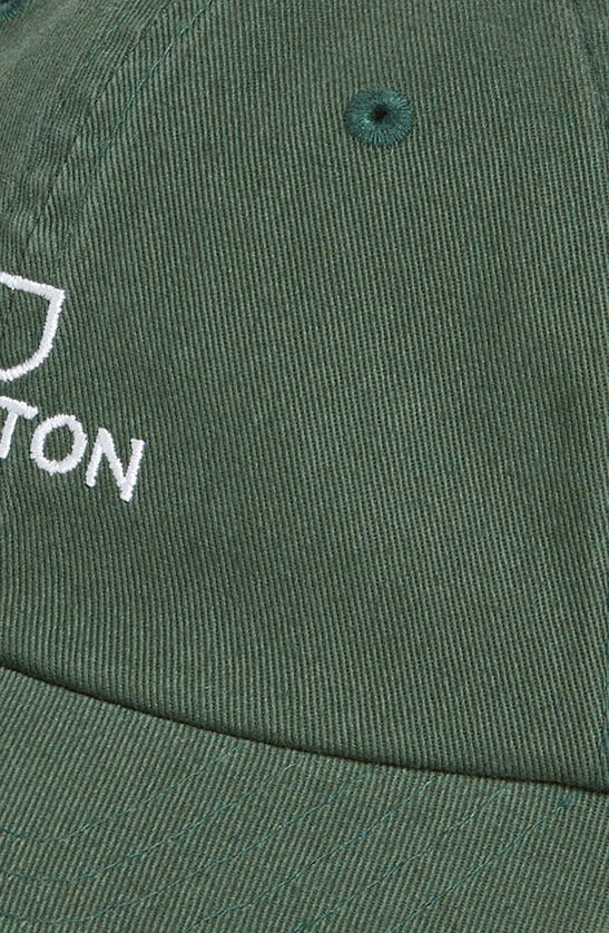 Shop Brixton Alpha Adjustable Baseball Cap In Trekking Green Vintage Wash