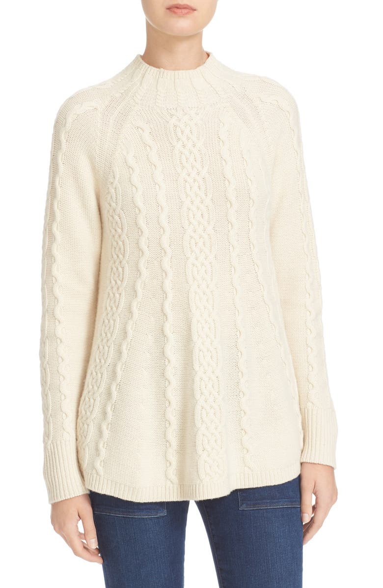 Rebecca Taylor Cable Knit Swing Pullover | Nordstrom