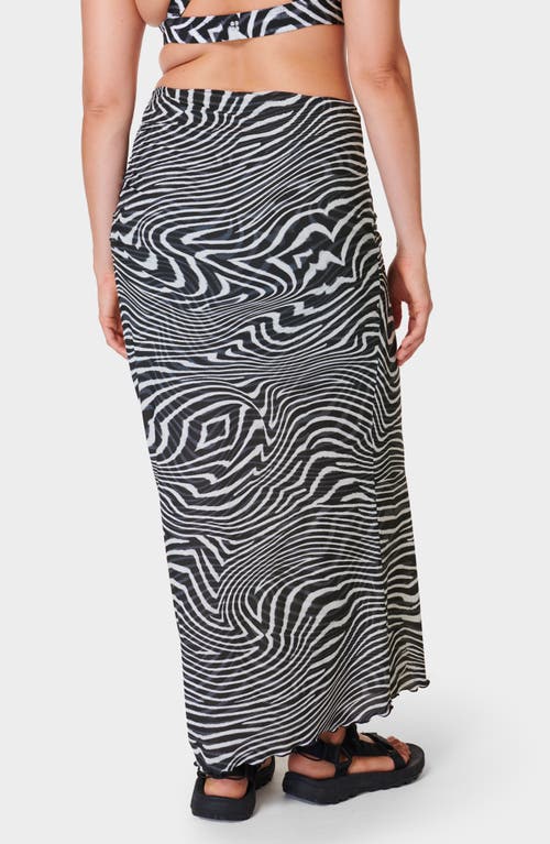 Sweaty Betty Shayla Sculpt Mesh Cover-up Skirt In Grey Exposure Print