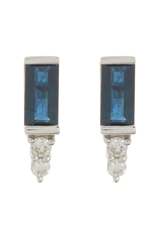 Bony Levy El Mar Sapphire & Diamond Stud Earrings In 18k White Gold