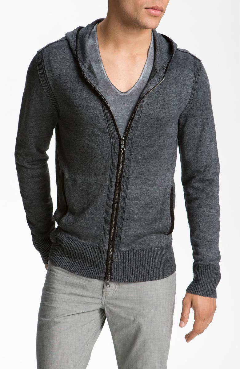 John Varvatos Hooded Zip Sweater | Nordstrom