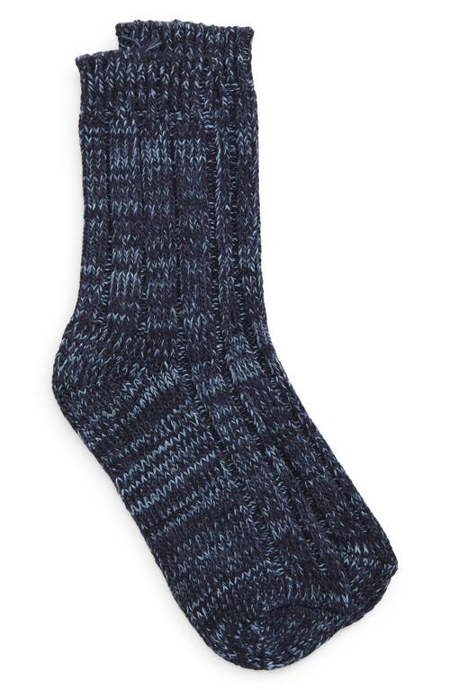Cotton Twist Crew Socks in Blue