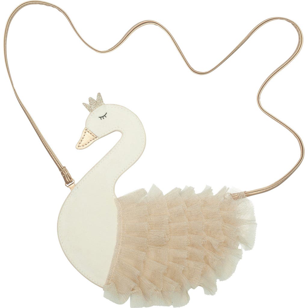 Mimi & Lula Kids' Tulle Swan Crossbody Bag in White