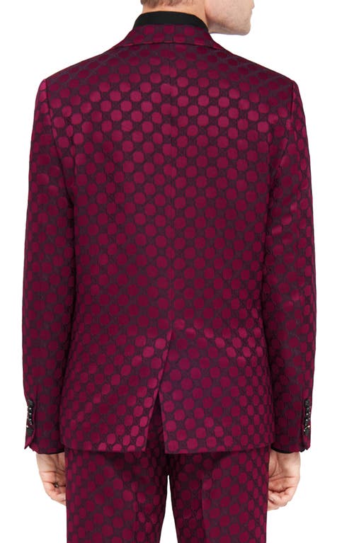 Twisted Tailor Papatya Slim Fit Burgundy Jacquard Sport Coat In Burgundy