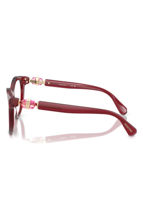 Swarovski 52mm Round Optical Glasses In Burgundy