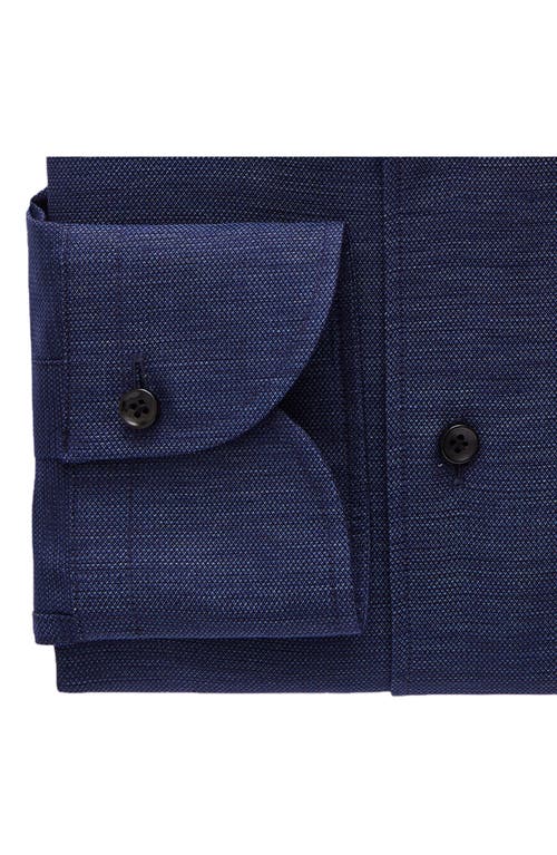 Shop Emanuel Berg Modern Fit Cotton & Linen Twill Button-down Shirt In Navy