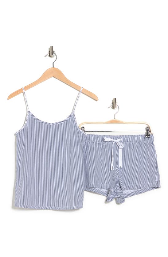 Calvin Klein Logo Camisole & Shorts Pajama 2-piece Set In 14h Seer Str Sd