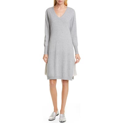 Fabiana Filippi Layered Long Sleeve Sweater Dress, 50 IT - Grey