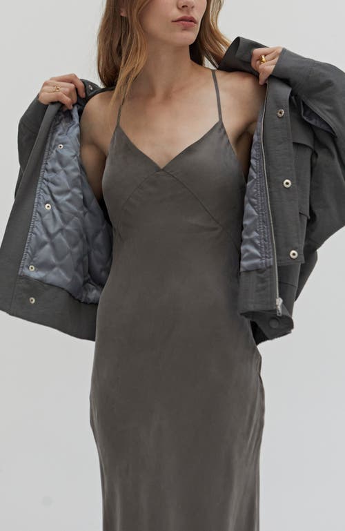 Shop Crescent Quilted Utility Jacket In Charcoal