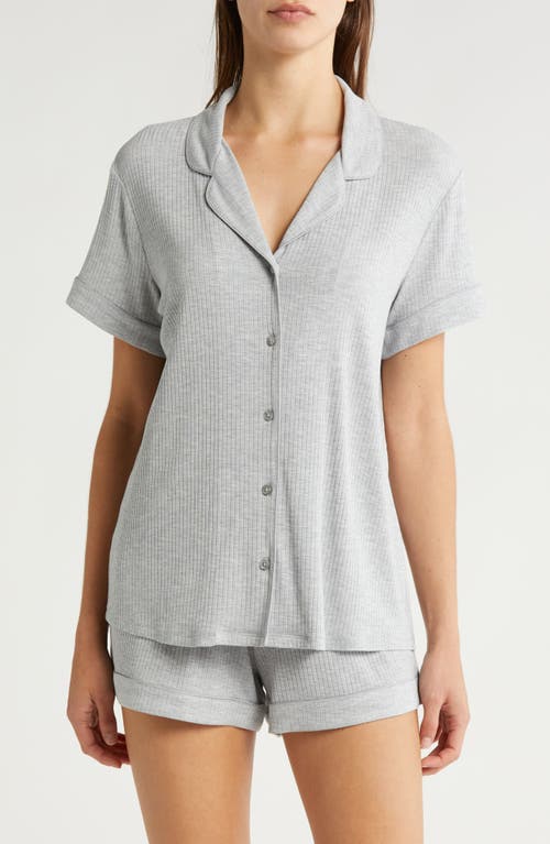 Moonlight Eco Rib Short Pajamas in Grey Heather