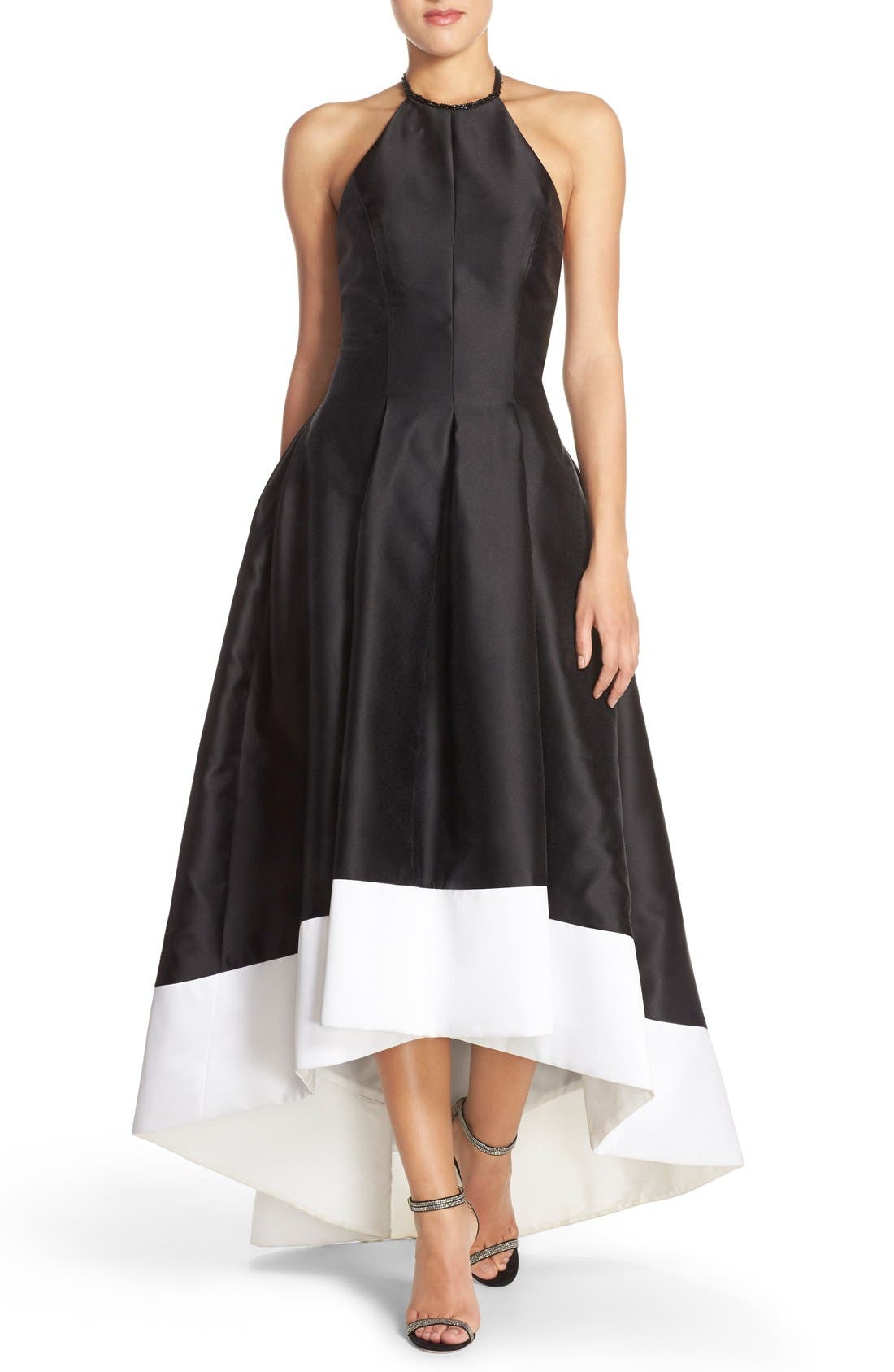 Carmen Marc Valvo Infusion Embellished Colorblock Halter Gown Nordstrom