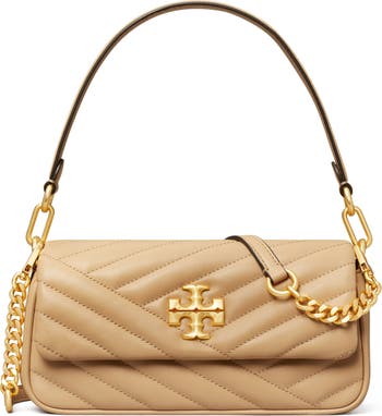Tory Burch Mini Kira Chevron Quilted Leather Top Handle Bag in Pastel Yellow