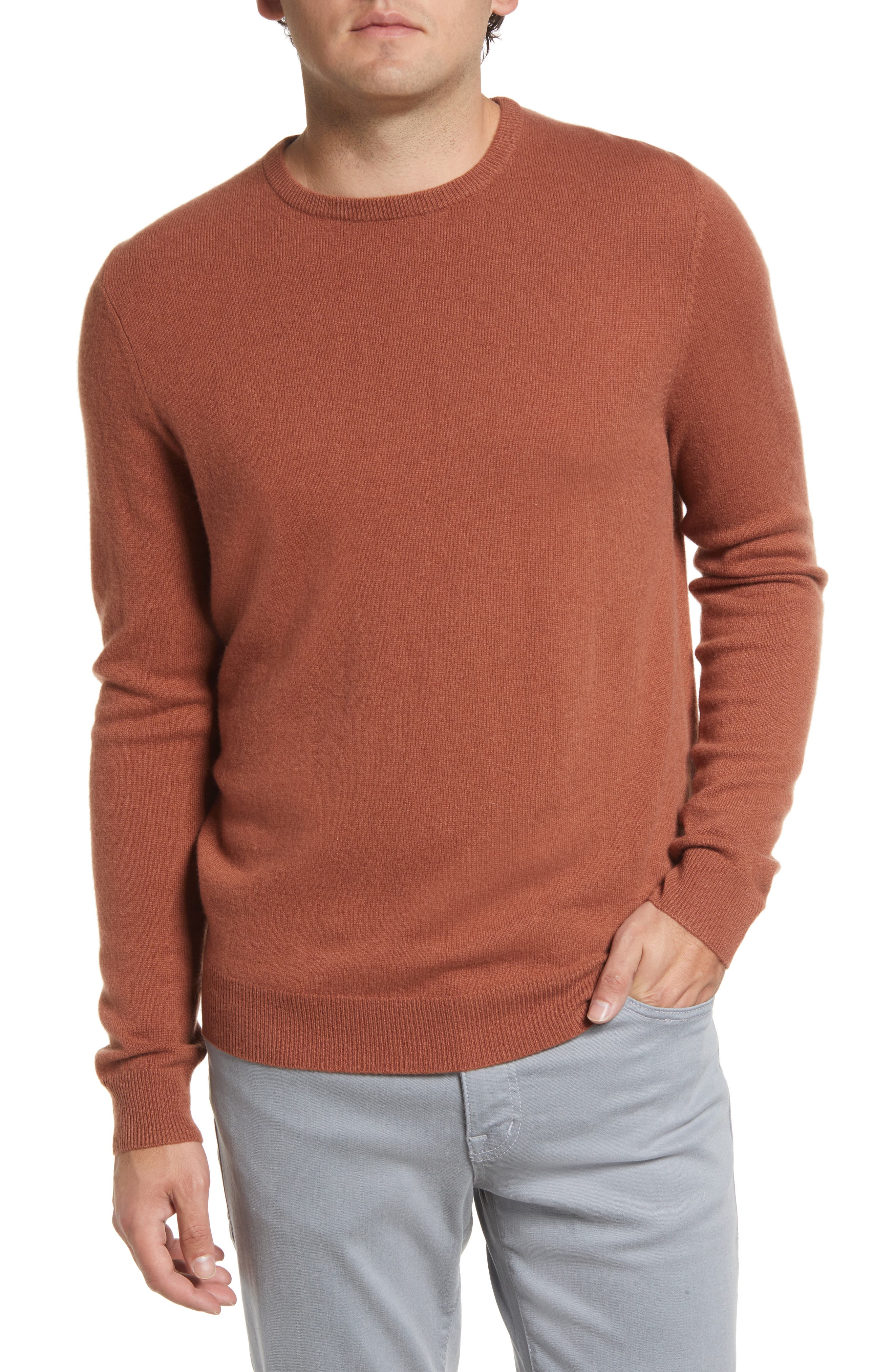 mens brown cotton sweater