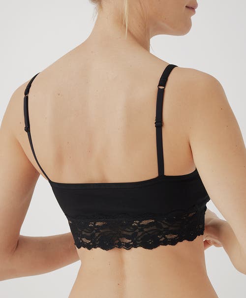 Shop Pact Organic Cotton Lace Smooth Cup Bralette In Black