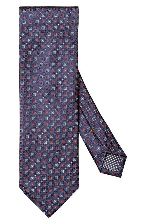 Shop Eton Geometric Medallion Silk Tie In Navy