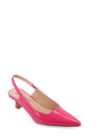 Shop Journee Collection Paulina Slingback Pump In Patent/pink