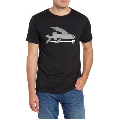 Patagonia Flying Fish Regular Fit Organic Cotton T-Shirt, Black