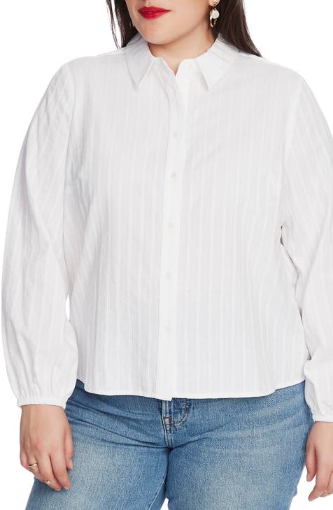 Stripe Textured Shirt (Plus Size)