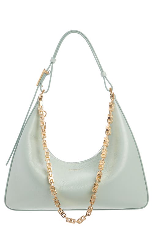 Givenchy Small Moon Cut Out Leather Hobo Bag in Celadon
