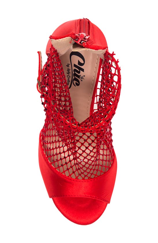 Shop Lady Couture Ariana Mesh Heel Sandal In Red