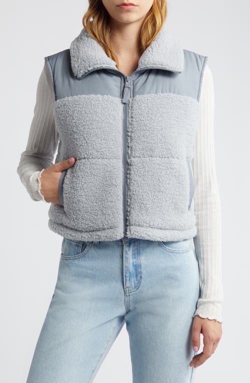 Shop Thread & Supply Fleece Lined Puffer Vest In Dusty Blue Combo