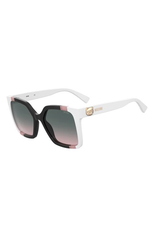 Shop Moschino 55mm Gradient Square Sunglasses In Black/pink/white