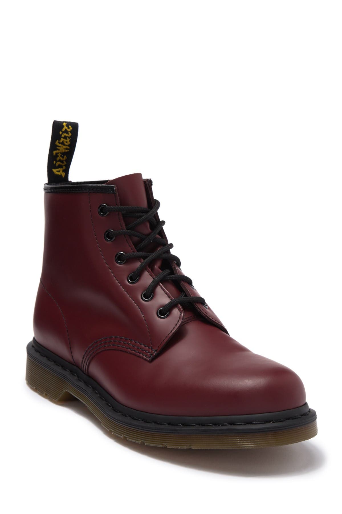 dr martens 101 6 eye leather boots in black