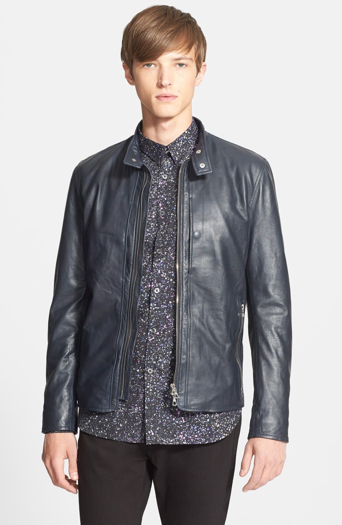 PS Paul Smith Leather Bomber Jacket (Nordstrom Exclusive) Nordstrom