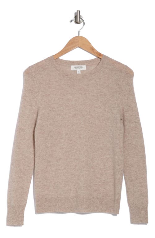 Nordstrom Crewneck Cashmere Sweater In Beige Hummus Heather