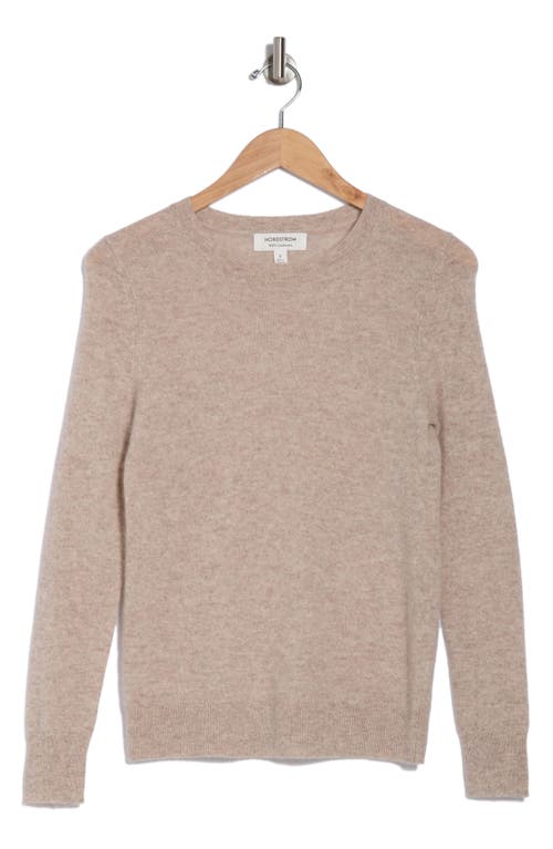 Shop Nordstrom Crewneck Cashmere Sweater In Beige Hummus Heather