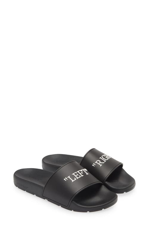 Shop Off-white Quote Slide Sandal In Black-white