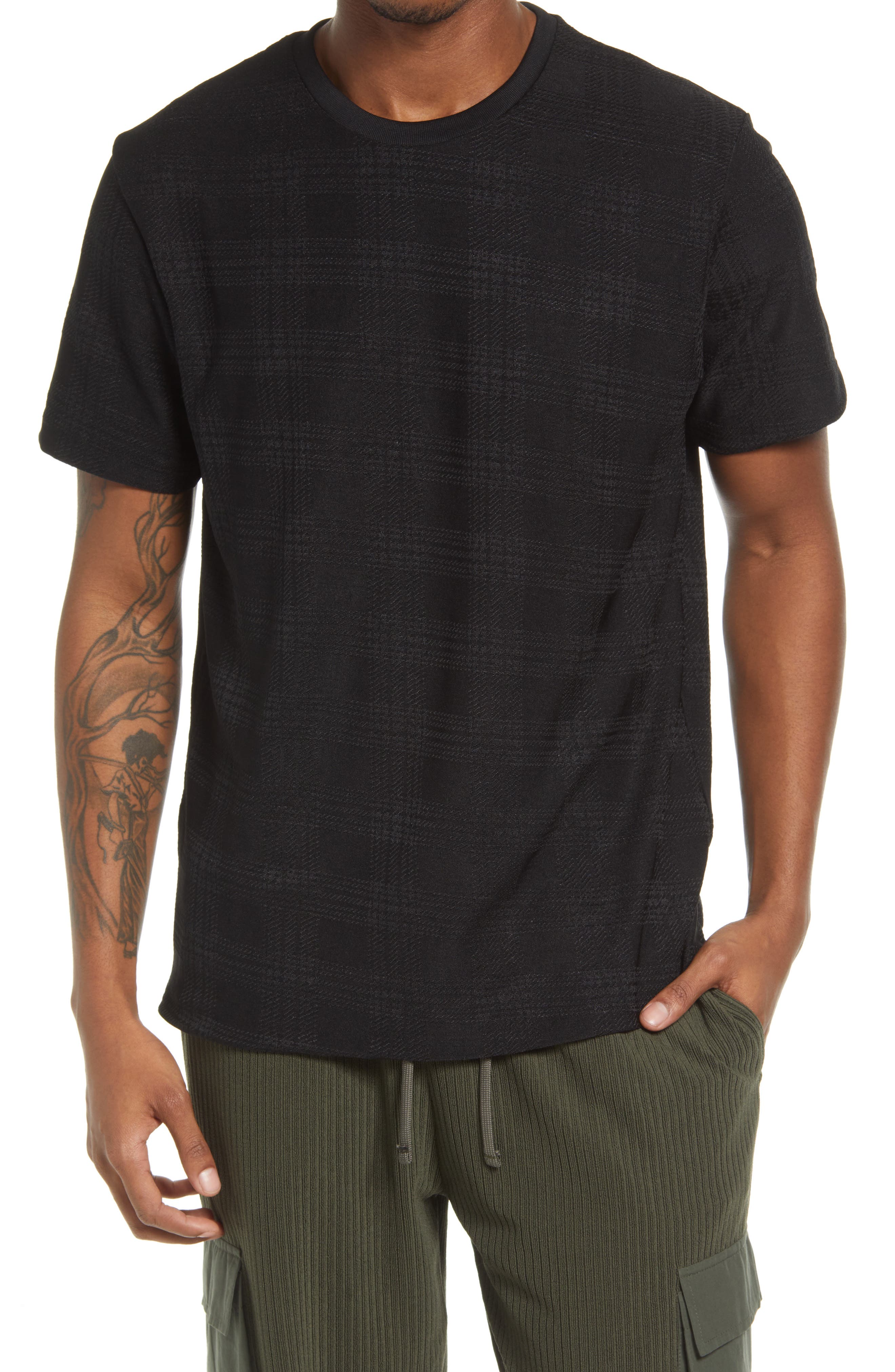 Topman Jacquard Crewneck T-Shirt 