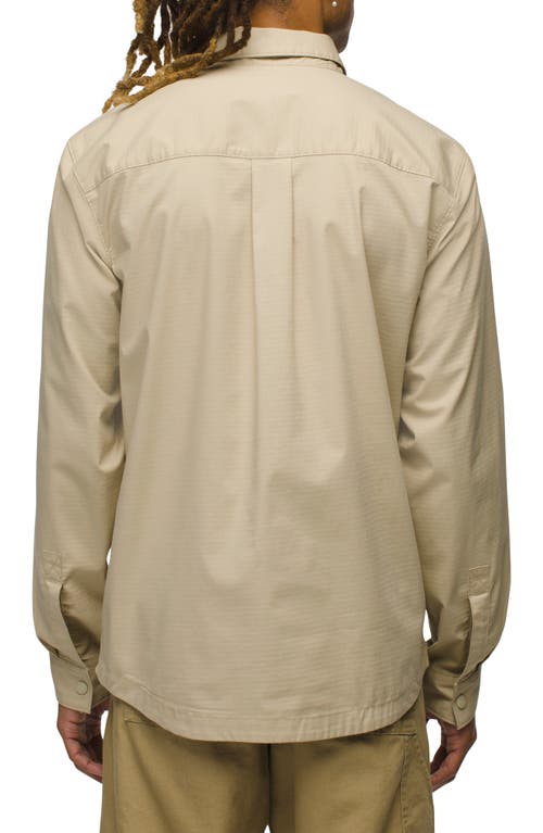 Prana Palisades Ripstop Upf Snap Front Field Shirt In Sandstone