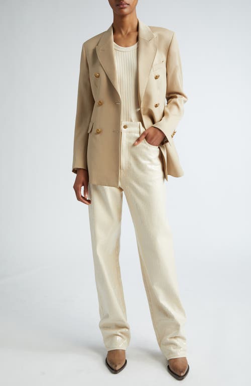 Golden Goose Kim Sequin Five-pocket Pants In Ecru