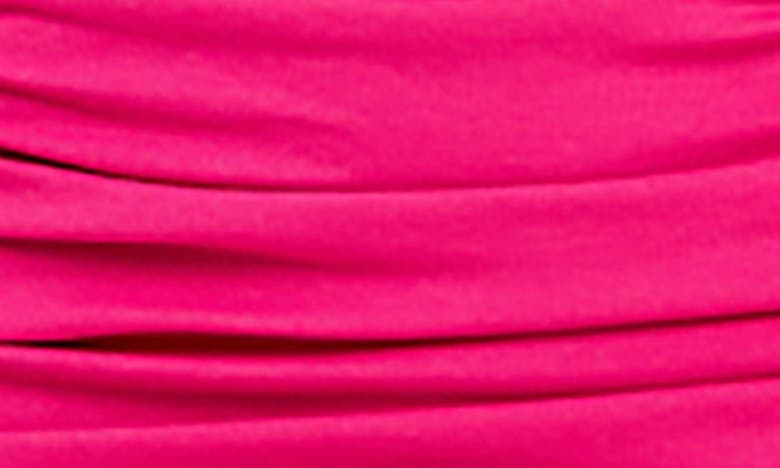 Endless Rose Off-the-shoulder Ruched Midi Dress In Fuchsia