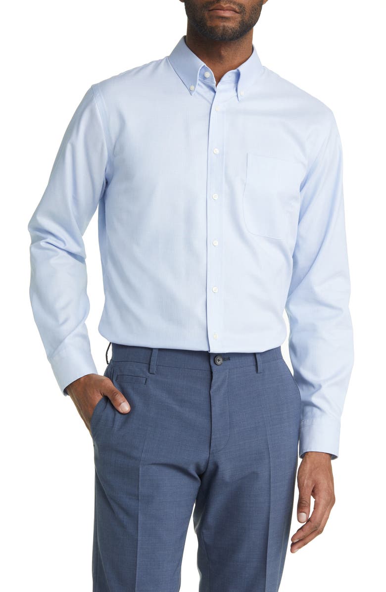 Nordstrom Trim Fit Non-Iron Royal Oxford Solid Button-Down Dress Shirt ...